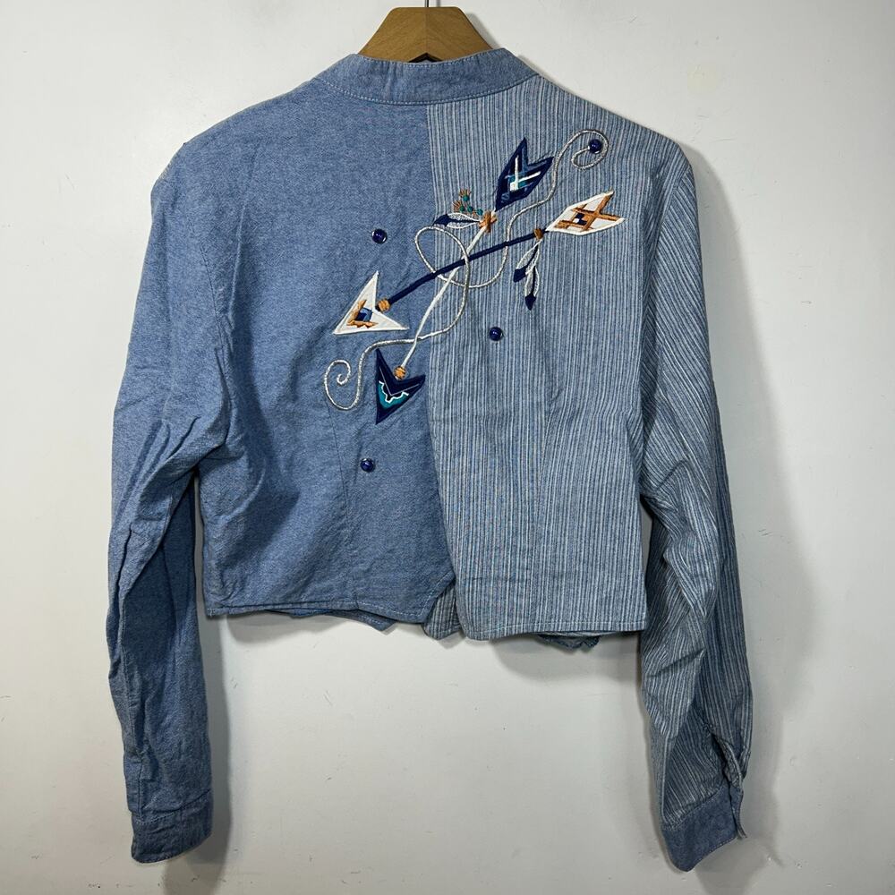 Vintage Western 1849 Authentic Ranchwear Shirt M Arrow Feather Stud Detail USA - Picture 2 of 10